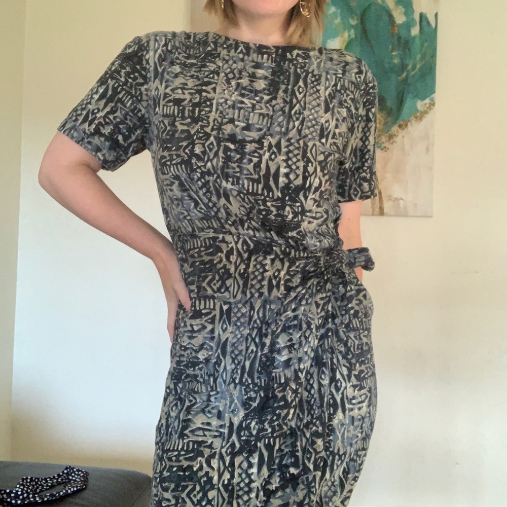 Vintage wrap midi dress